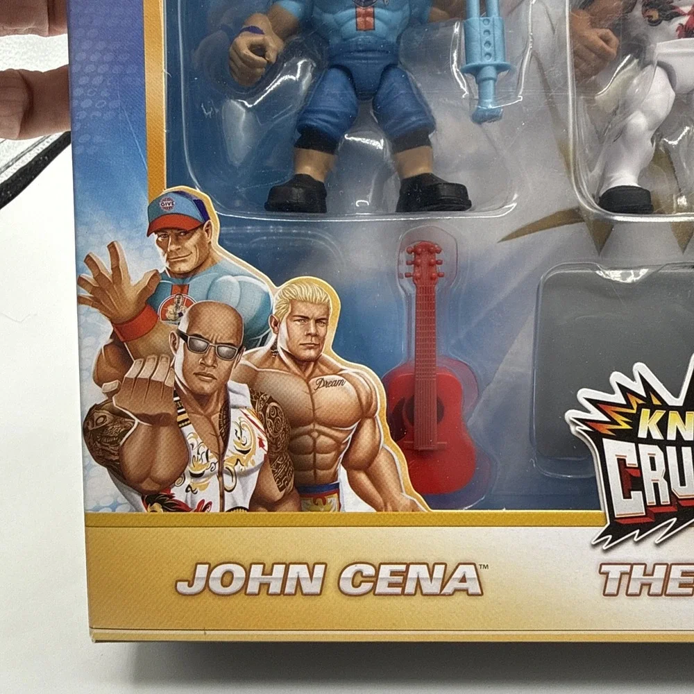 WWE Knuckle Crunchers John Cena, The Rock & Cody Rhodes Action Figure Set‎ NEW